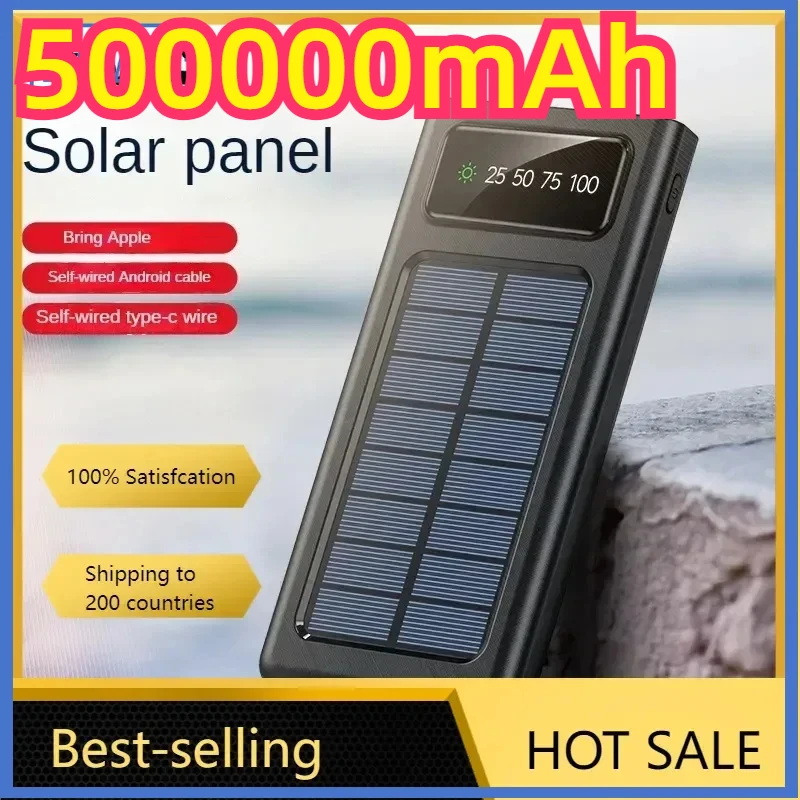 Outdoor Power Adapter Usb C - 500000MAH Solar Power Bank, Convenient Ultra-thin