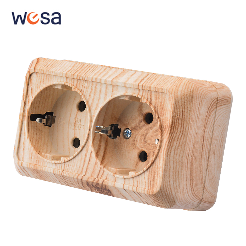 Outdoor Power Module - Wood Paint Wall Surface 2 Sockets