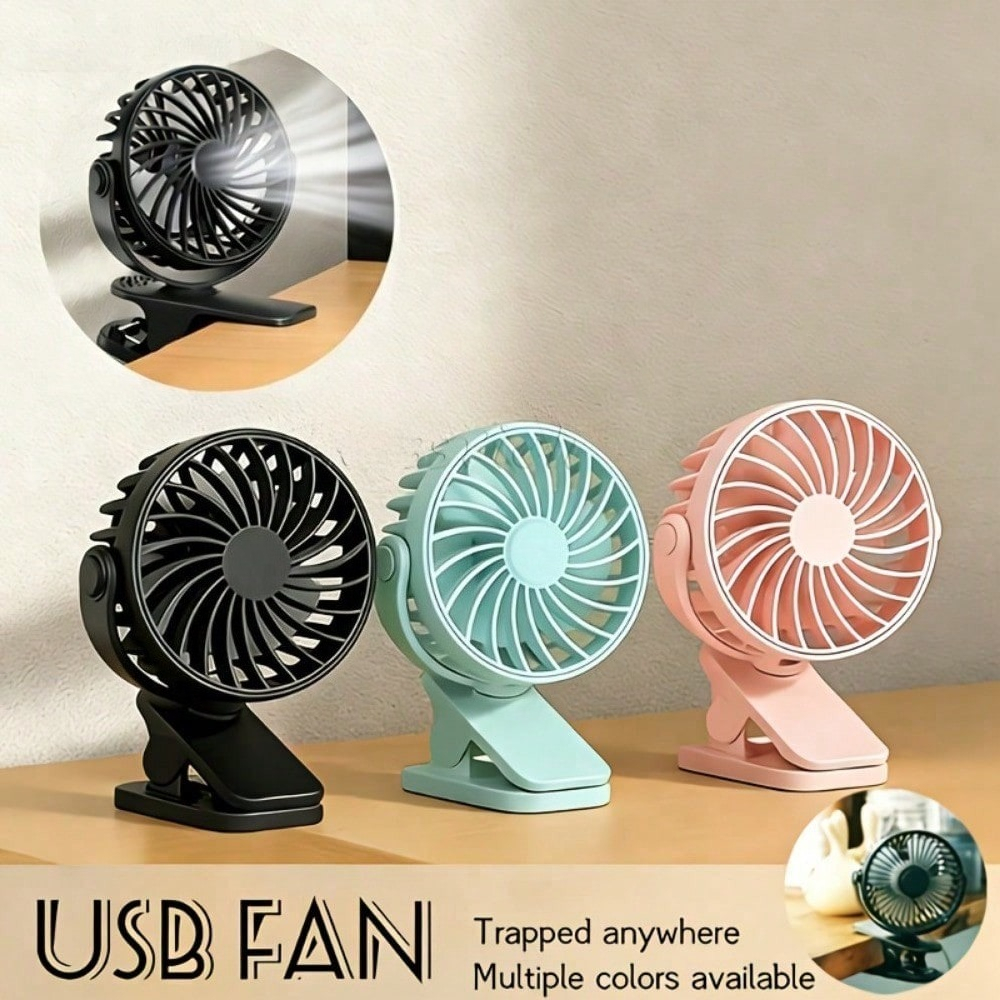Outdoor Power Fan - 1pc 360° Adjustable USB Clip on