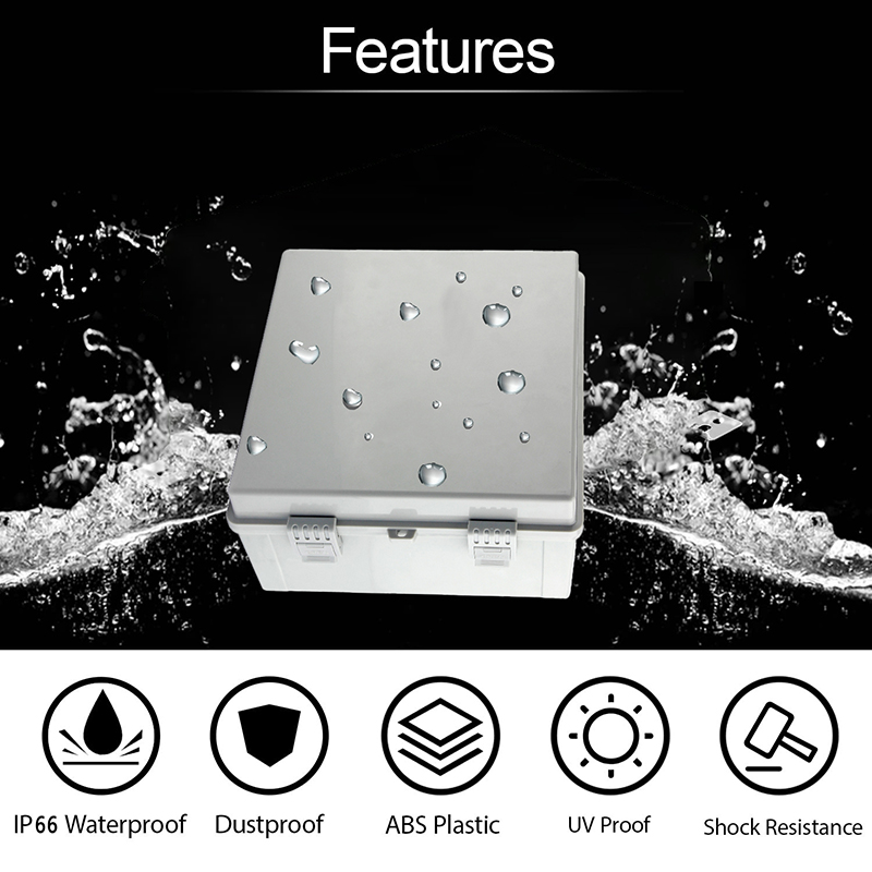 Ip66 Abs Pc Hinged Plastic Enc - Outdoor Power Junction Box reseña y precio