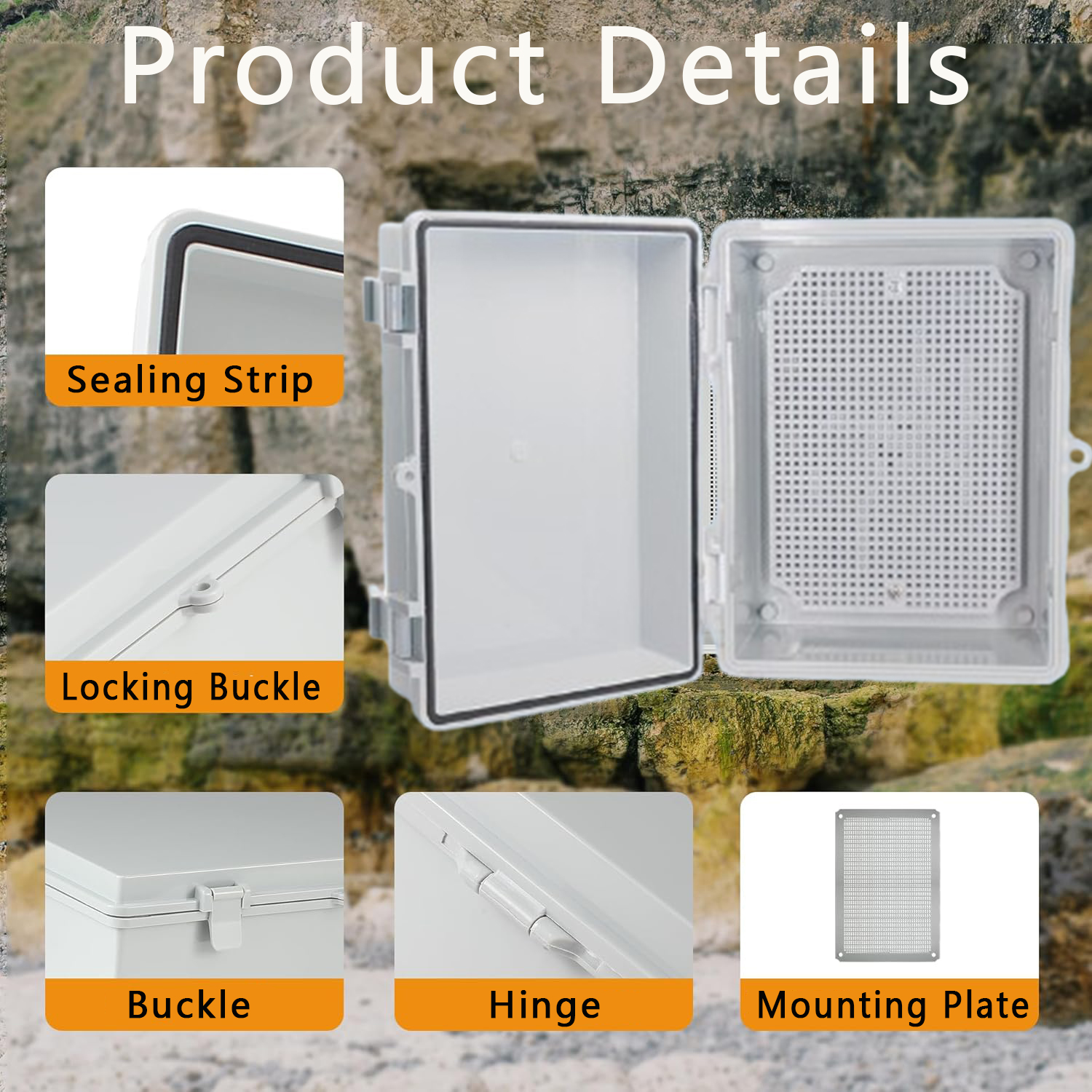Ip66 Abs Pc Hinged Plastic Enc - Outdoor Power Junction Box reseña y precio
