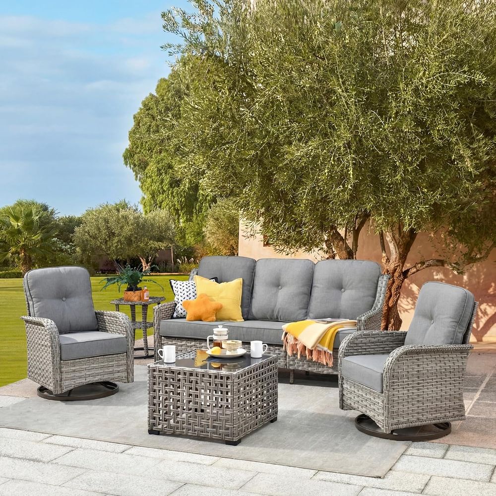 All-Weather Wicker 5-Piece Out - Outdoor Power Lift Chair reseña y precio