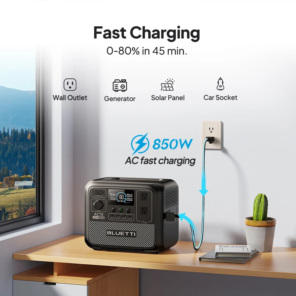 BLUETTI AC70 1000W 768Wh Porta - Outdoor Powerbank reseña y precio