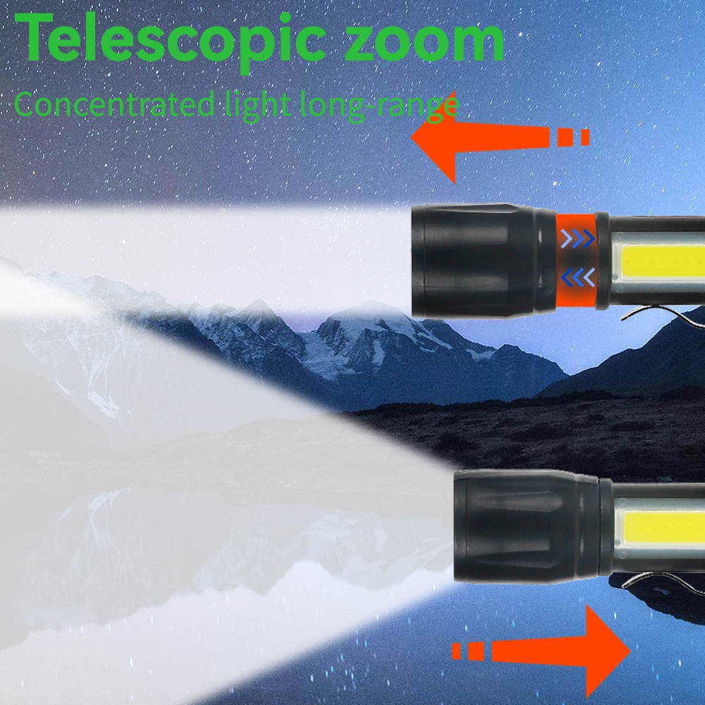 Mini LED Flashlight COB+XPE Po - Outdoor Usb Power Supply reseña y precio