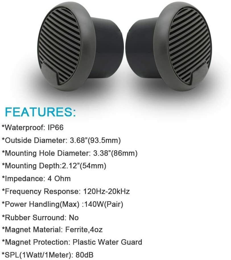 Herdio 2PCS 3'' Bluetooth Mari - Outdoor Power For Hot Tub reseña y precio