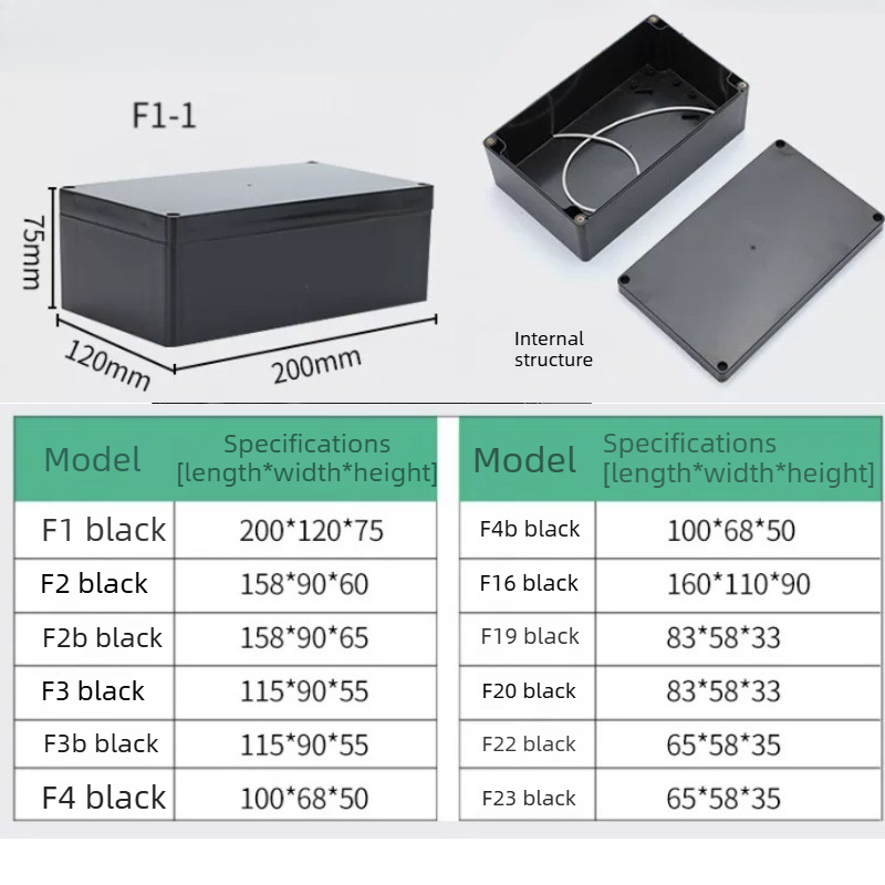 Type F Black Waterproof Juncti - Outdoor Power Junction Box reseña y precio
