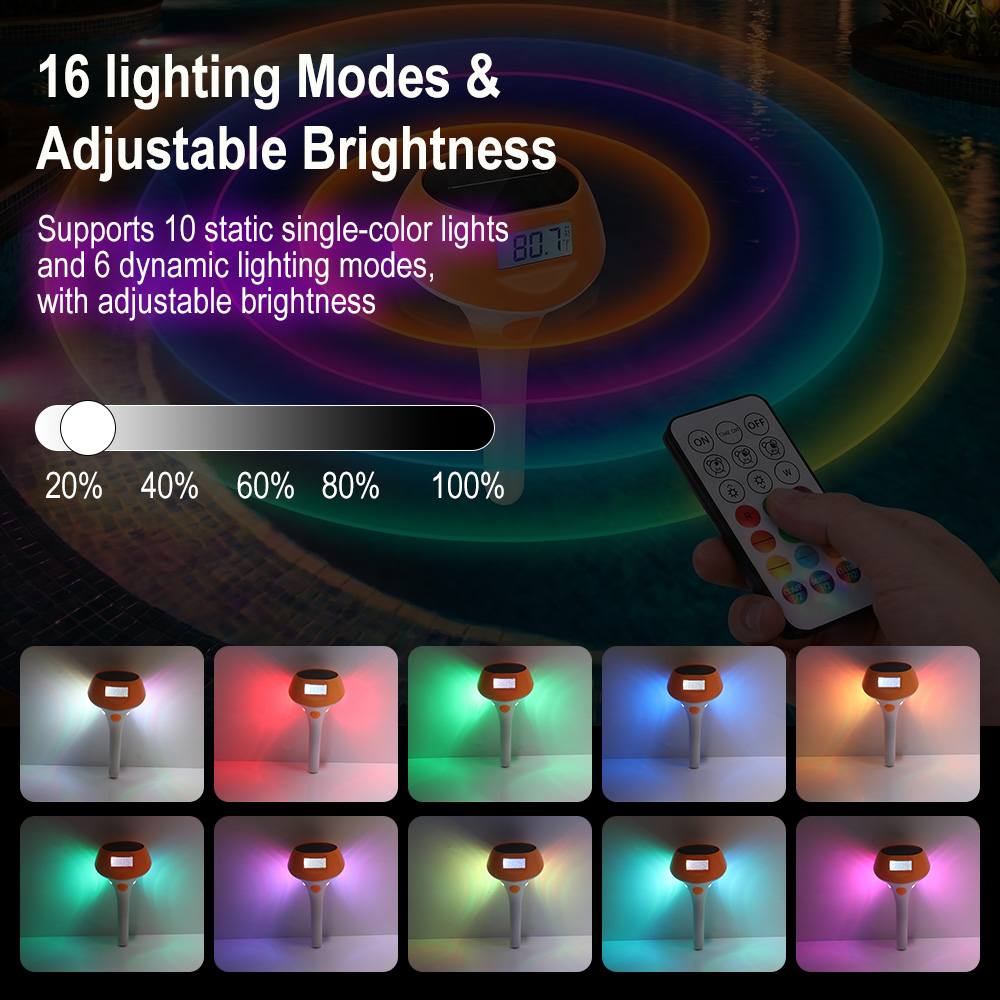 Floating Digital Solar Pool Th - Outdoor Power For Hot Tub reseña y precio