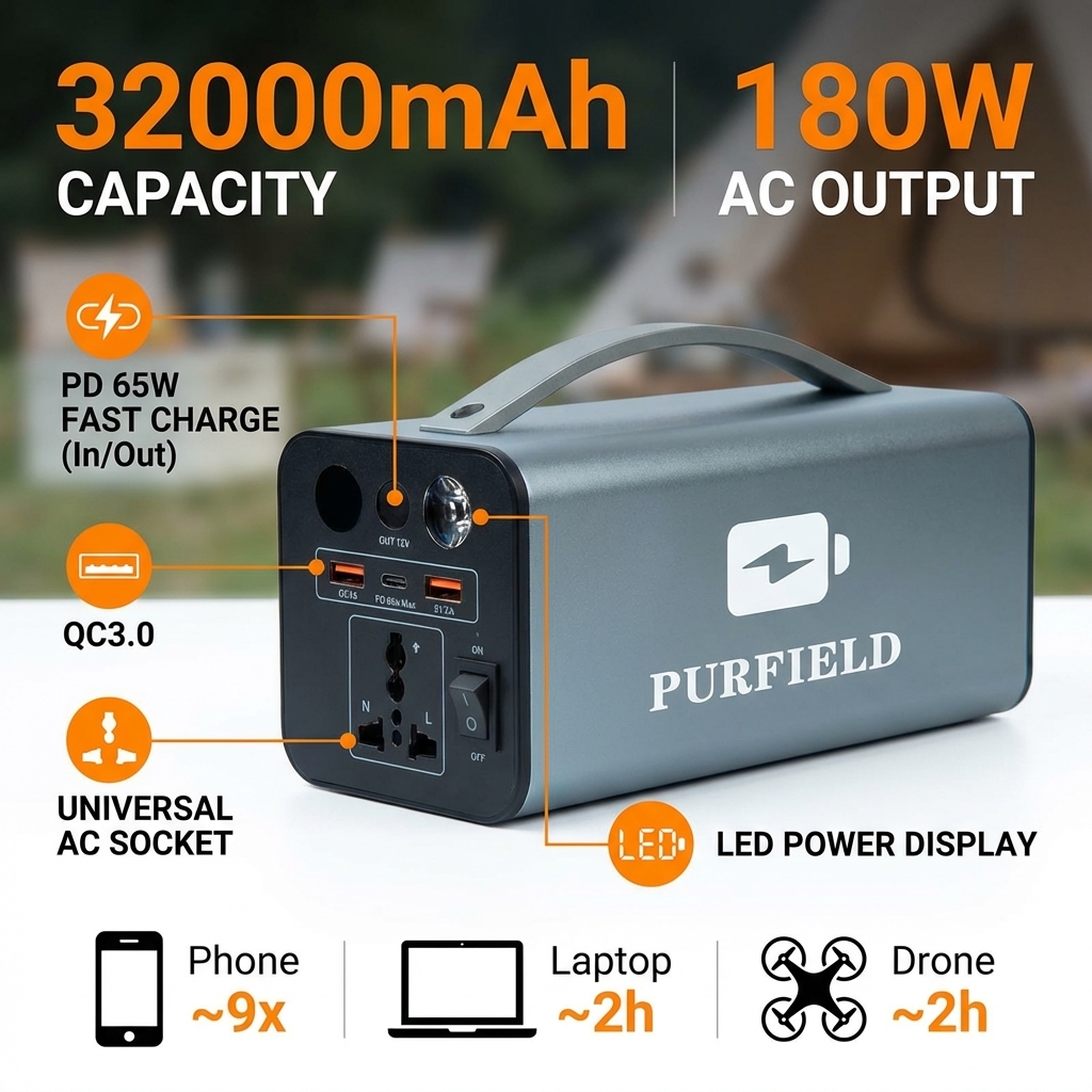 180W Outdoor Power Station 320 - Outdoor Powerbank reseña y precio