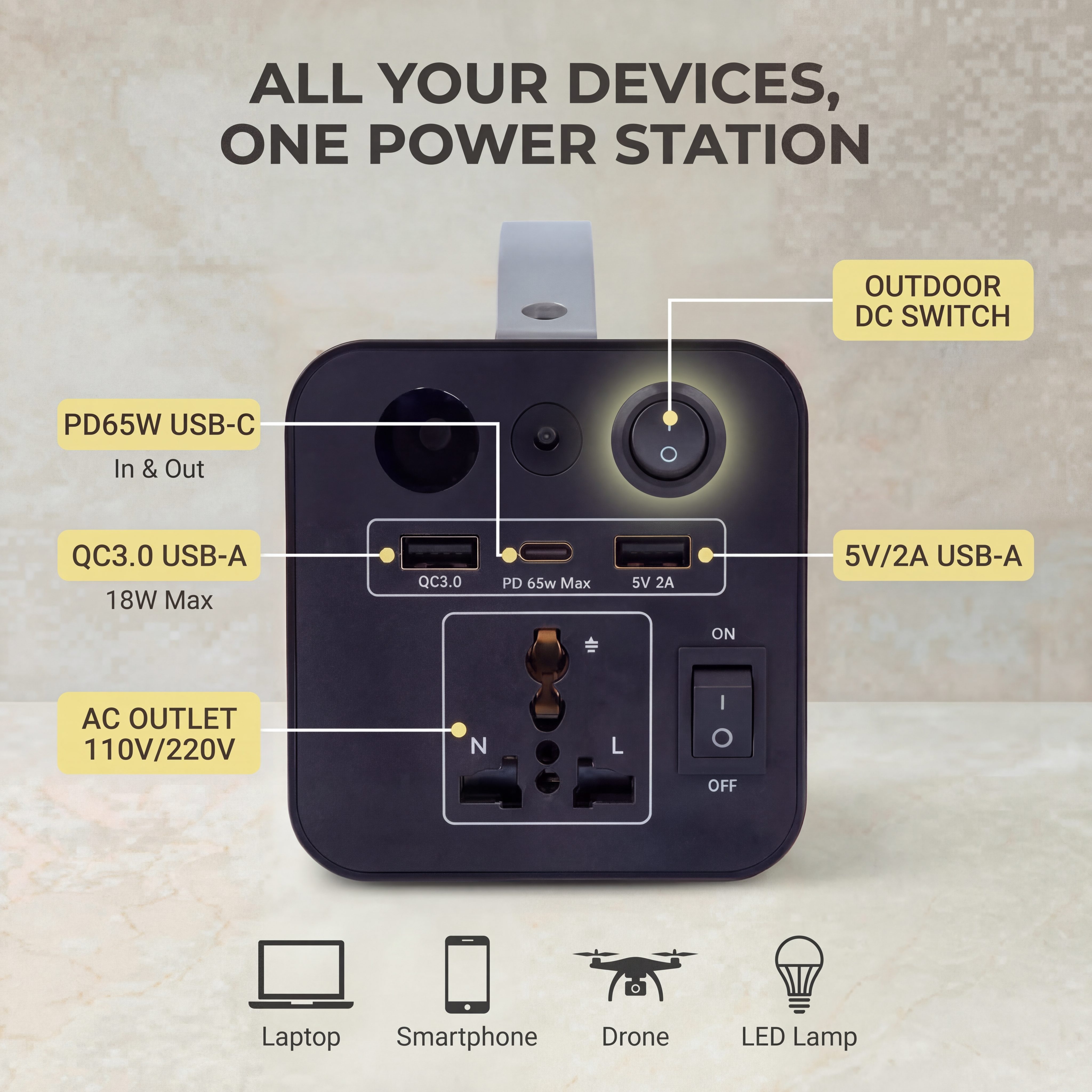 180W Outdoor Power Station 320 - Outdoor Powerbank reseña y precio