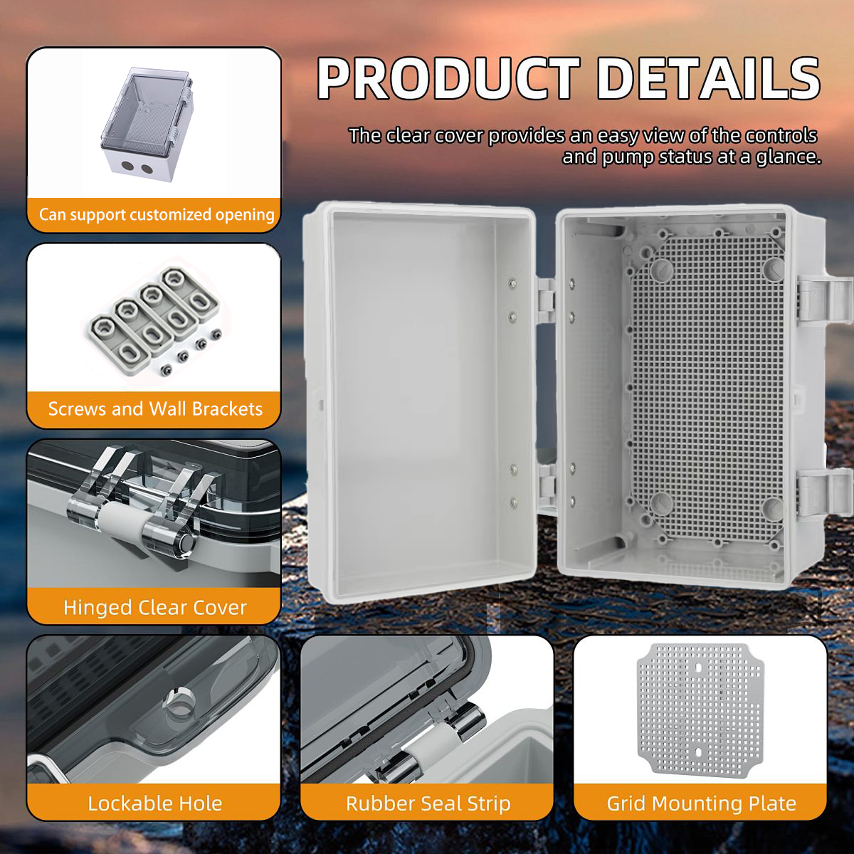 IP66 Waterproof Transparent AB - Outdoor Power Junction Box reseña y precio