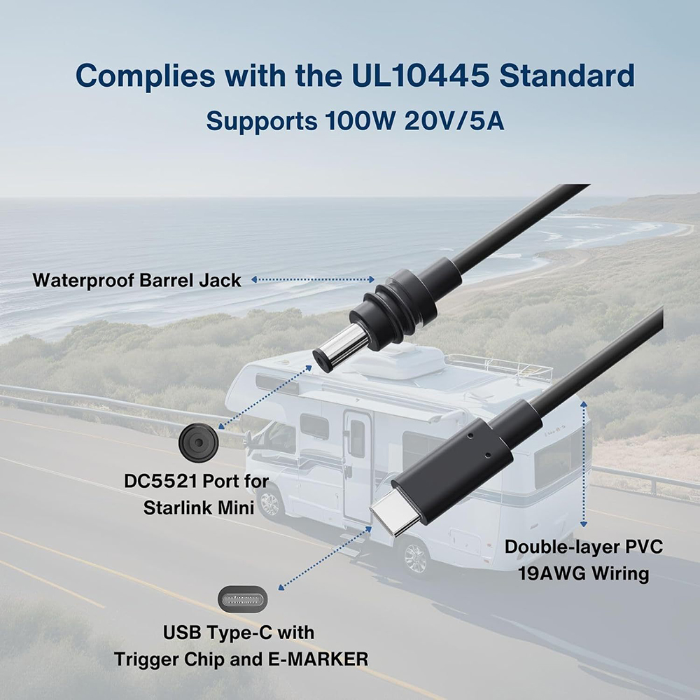 2m USB C to PD Power Cable for - Outdoor Power Adapter Usb C reseña y precio