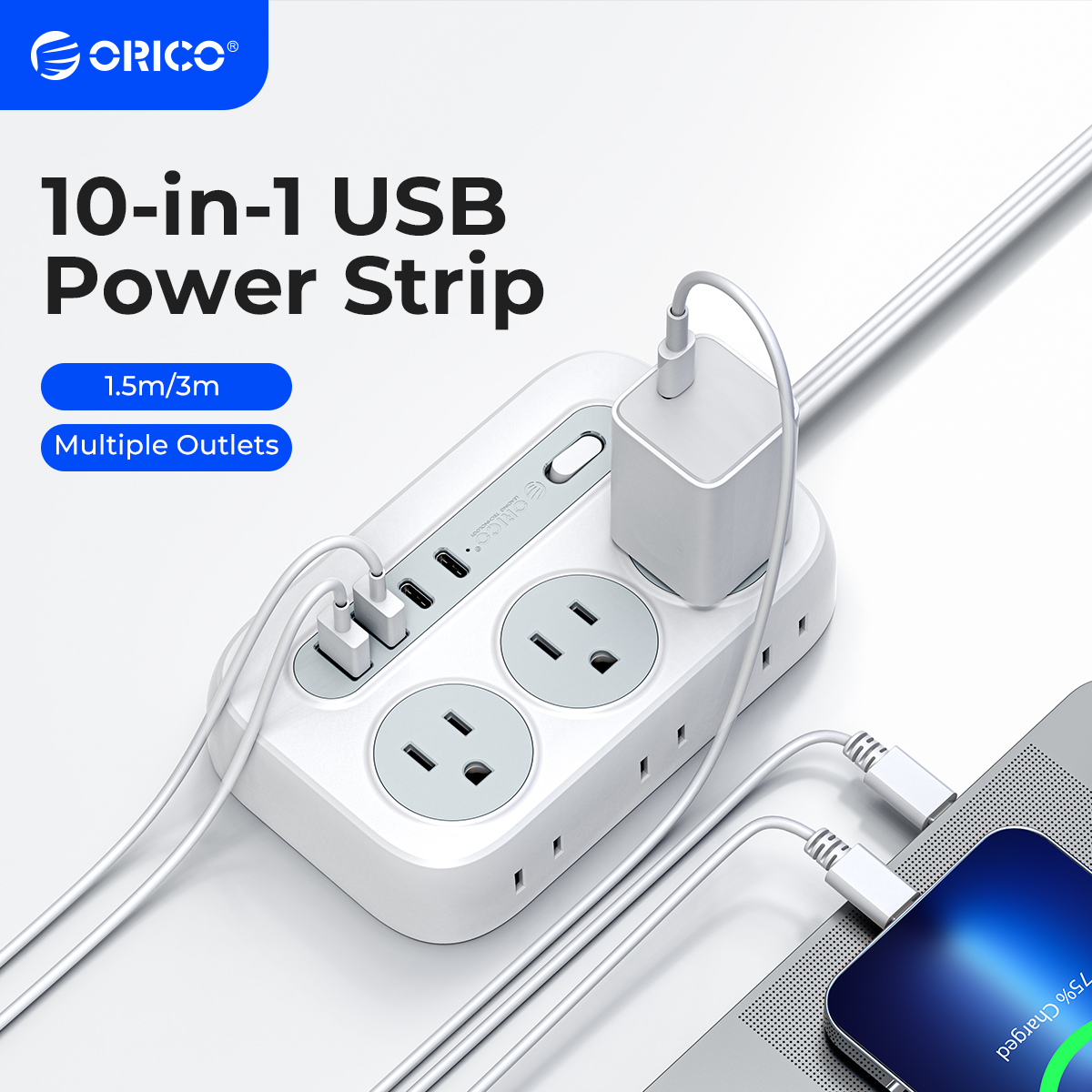 ORICO Power Strip 6 AC Outlets - Outdoor Power Adapter Usb C reseña y precio