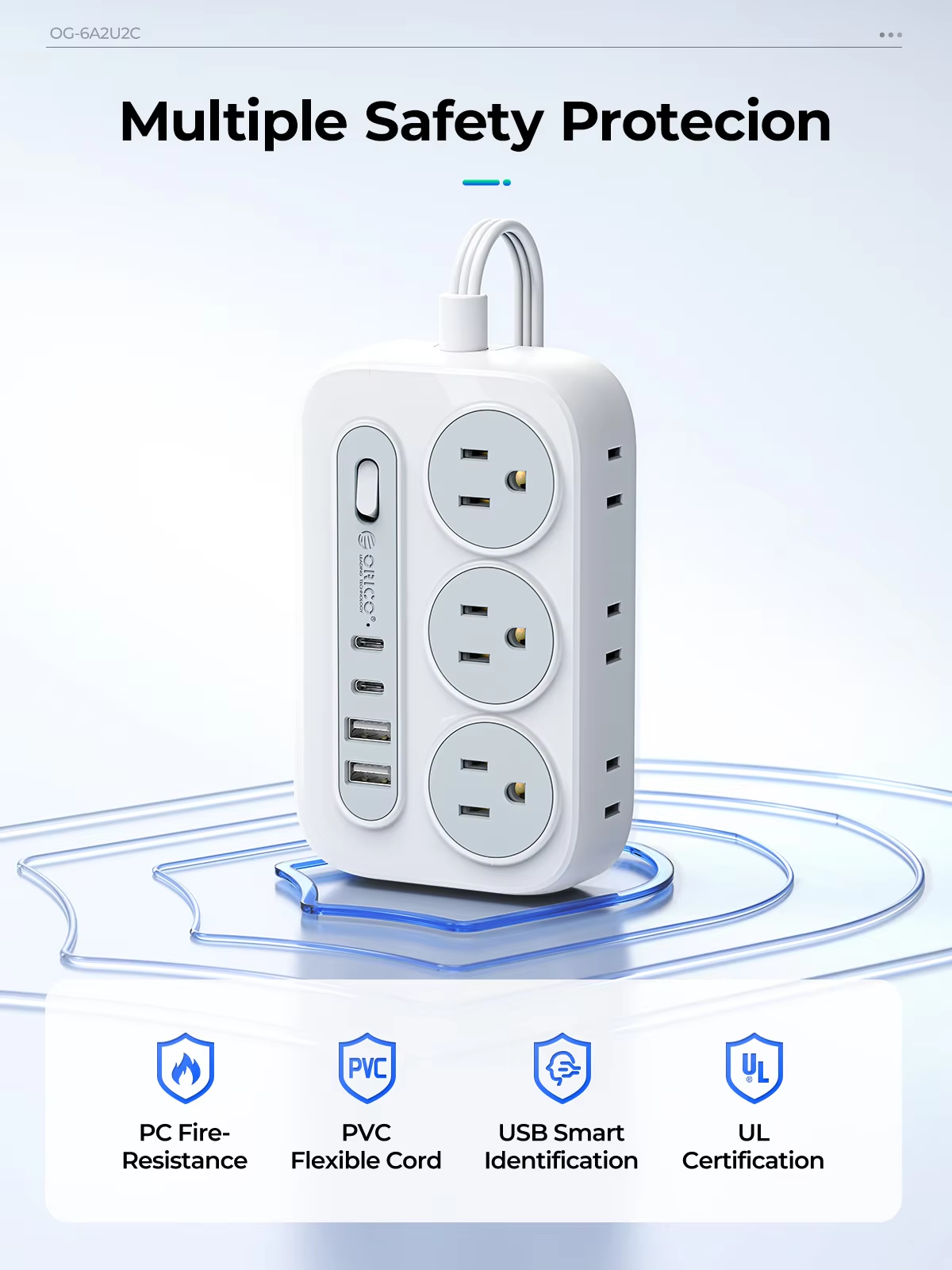ORICO Power Strip 6 AC Outlets - Outdoor Power Adapter Usb C reseña y precio