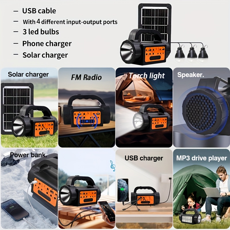 Solar Rechargeable Camping Lig - Outdoor Powerbank reseña y precio