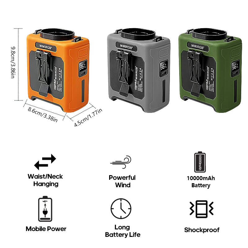 Waist Clip Fan Portable Hangin - Outdoor Power Fan reseña y precio
