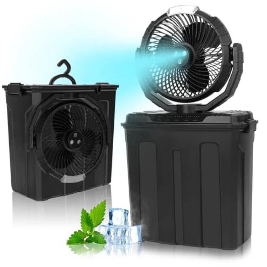Outdoor Portable Misting Fan w - Outdoor Power Fan reseña y precio