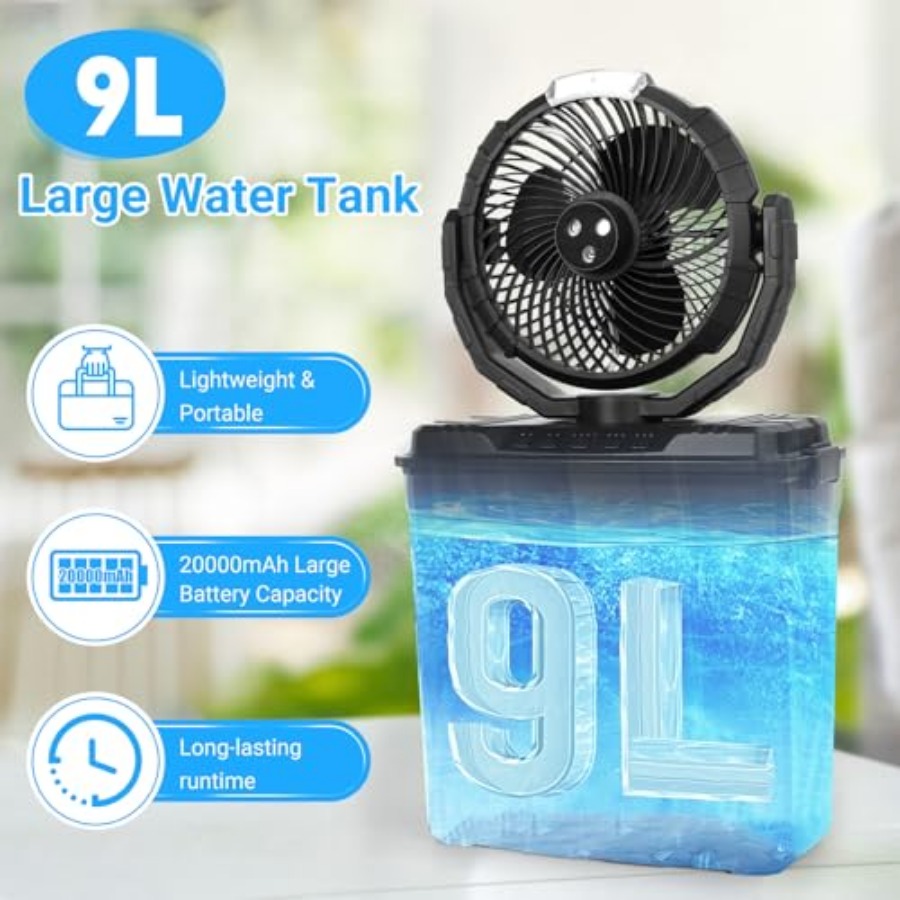 Outdoor Portable Misting Fan w - Outdoor Power Fan reseña y precio