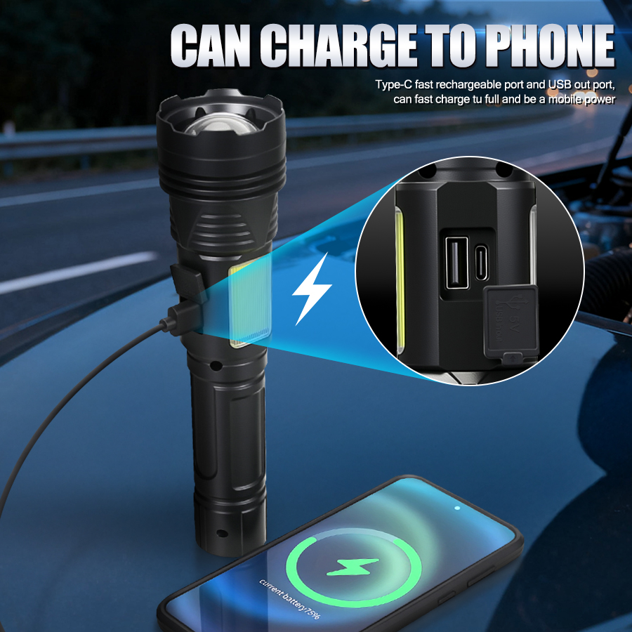 Powerful LED Handheld Flashlig - Outdoor Powerbank reseña y precio