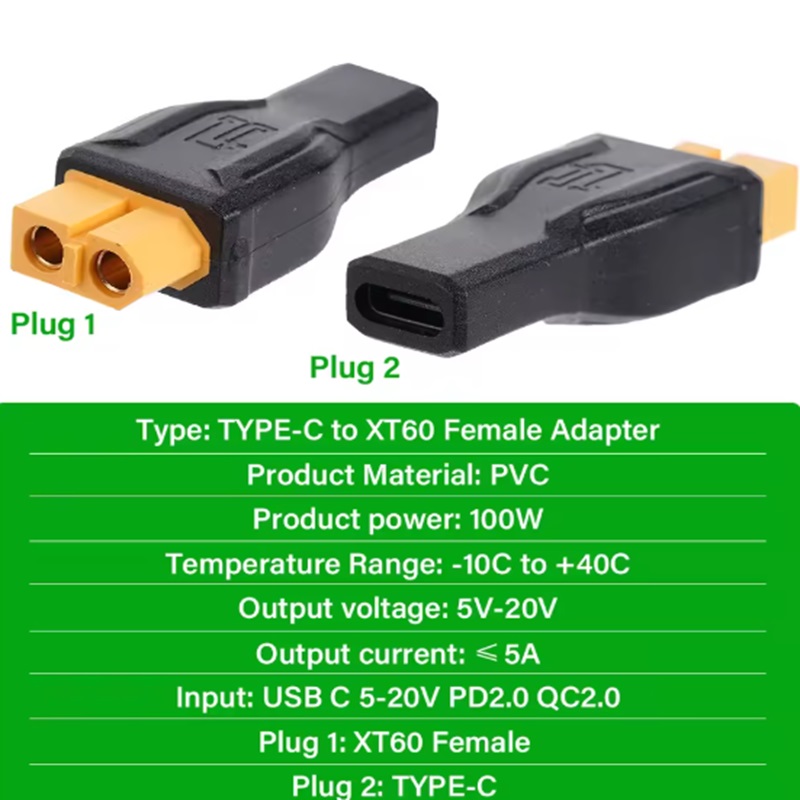 USB C Type C To XT60 Female Ad - Outdoor Power Adapter Usb C reseña y precio